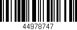 Código de barras (EAN, GTIN, SKU, ISBN): '44978747'