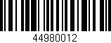 Código de barras (EAN, GTIN, SKU, ISBN): '44980012'