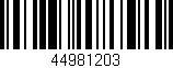Código de barras (EAN, GTIN, SKU, ISBN): '44981203'