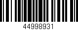 Código de barras (EAN, GTIN, SKU, ISBN): '44998931'