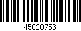 Código de barras (EAN, GTIN, SKU, ISBN): '45028756'