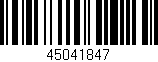 Código de barras (EAN, GTIN, SKU, ISBN): '45041847'