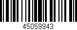 Código de barras (EAN, GTIN, SKU, ISBN): '45059943'