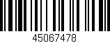Código de barras (EAN, GTIN, SKU, ISBN): '45067478'