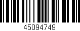 Código de barras (EAN, GTIN, SKU, ISBN): '45094749'