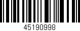 Código de barras (EAN, GTIN, SKU, ISBN): '45190998'