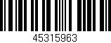 Código de barras (EAN, GTIN, SKU, ISBN): '45315963'