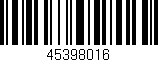 Código de barras (EAN, GTIN, SKU, ISBN): '45398016'