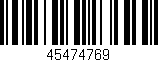 Código de barras (EAN, GTIN, SKU, ISBN): '45474769'