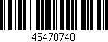 Código de barras (EAN, GTIN, SKU, ISBN): '45478748'
