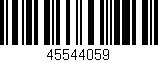 Código de barras (EAN, GTIN, SKU, ISBN): '45544059'