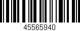Código de barras (EAN, GTIN, SKU, ISBN): '45565940'