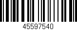 Código de barras (EAN, GTIN, SKU, ISBN): '45597540'
