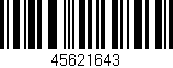 Código de barras (EAN, GTIN, SKU, ISBN): '45621643'