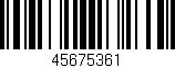Código de barras (EAN, GTIN, SKU, ISBN): '45675361'