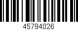 Código de barras (EAN, GTIN, SKU, ISBN): '45794026'