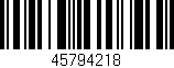 Código de barras (EAN, GTIN, SKU, ISBN): '45794218'