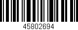 Código de barras (EAN, GTIN, SKU, ISBN): '45802694'