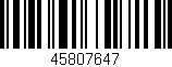 Código de barras (EAN, GTIN, SKU, ISBN): '45807647'