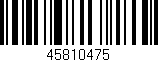 Código de barras (EAN, GTIN, SKU, ISBN): '45810475'