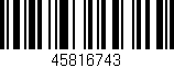 Código de barras (EAN, GTIN, SKU, ISBN): '45816743'