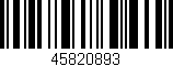Código de barras (EAN, GTIN, SKU, ISBN): '45820893'