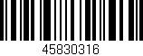 Código de barras (EAN, GTIN, SKU, ISBN): '45830316'