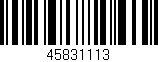 Código de barras (EAN, GTIN, SKU, ISBN): '45831113'