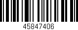 Código de barras (EAN, GTIN, SKU, ISBN): '45847406'