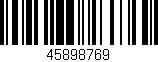 Código de barras (EAN, GTIN, SKU, ISBN): '45898769'
