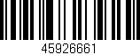 Código de barras (EAN, GTIN, SKU, ISBN): '45926661'