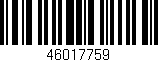 Código de barras (EAN, GTIN, SKU, ISBN): '46017759'