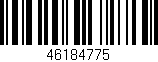 Código de barras (EAN, GTIN, SKU, ISBN): '46184775'