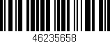 Código de barras (EAN, GTIN, SKU, ISBN): '46235658'