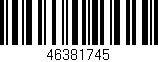 Código de barras (EAN, GTIN, SKU, ISBN): '46381745'