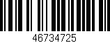Código de barras (EAN, GTIN, SKU, ISBN): '46734725'