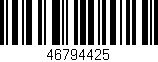 Código de barras (EAN, GTIN, SKU, ISBN): '46794425'