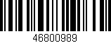 Código de barras (EAN, GTIN, SKU, ISBN): '46800989'