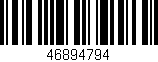 Código de barras (EAN, GTIN, SKU, ISBN): '46894794'