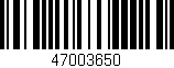 Código de barras (EAN, GTIN, SKU, ISBN): '47003650'