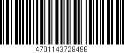 Código de barras (EAN, GTIN, SKU, ISBN): '4701143728498'