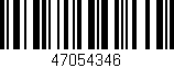 Código de barras (EAN, GTIN, SKU, ISBN): '47054346'