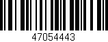Código de barras (EAN, GTIN, SKU, ISBN): '47054443'