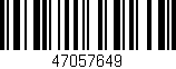 Código de barras (EAN, GTIN, SKU, ISBN): '47057649'