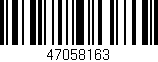 Código de barras (EAN, GTIN, SKU, ISBN): '47058163'