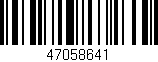 Código de barras (EAN, GTIN, SKU, ISBN): '47058641'
