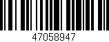 Código de barras (EAN, GTIN, SKU, ISBN): '47058947'