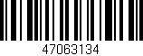 Código de barras (EAN, GTIN, SKU, ISBN): '47063134'