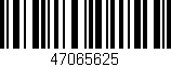 Código de barras (EAN, GTIN, SKU, ISBN): '47065625'