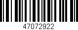 Código de barras (EAN, GTIN, SKU, ISBN): '47072922'